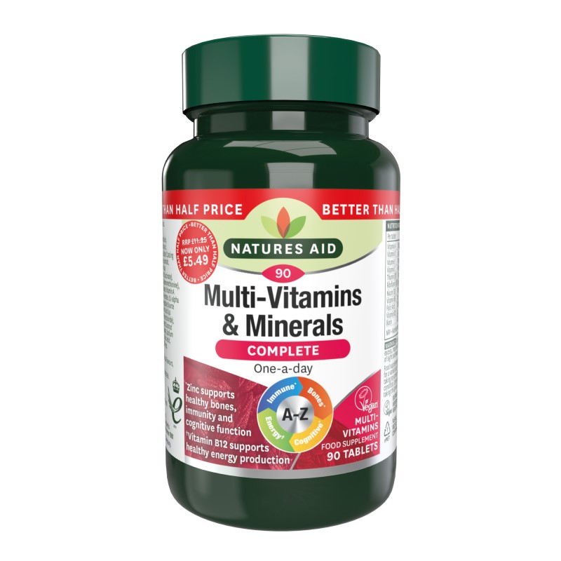 Natures Aid Complete Multi-Vitamins & Minerals 90 tabs (Better Than Half Price)